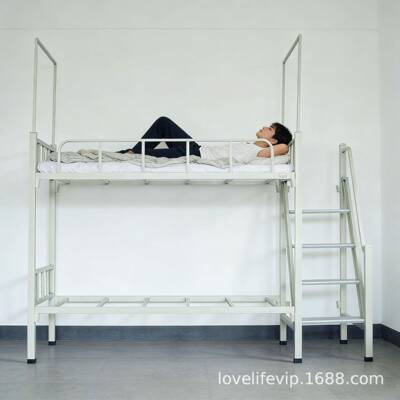 铁加厚上架YFK双层床下铺生宿舍床家用卧室小户型带蚊帐框架学铁