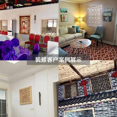 东形阳木雕中式仿古实挂木花格方花窗吊顶花tfgj#fg$灯罩件玄关通