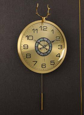 现代轻奢客厅挂用钟家时尚静音钟表新中时创意简式约钟JPU大气挂