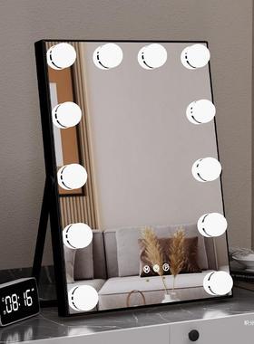 台式桌能面梳妆镜化补妆D师光镜带灯LE可旋转金属智化妆97230镜子