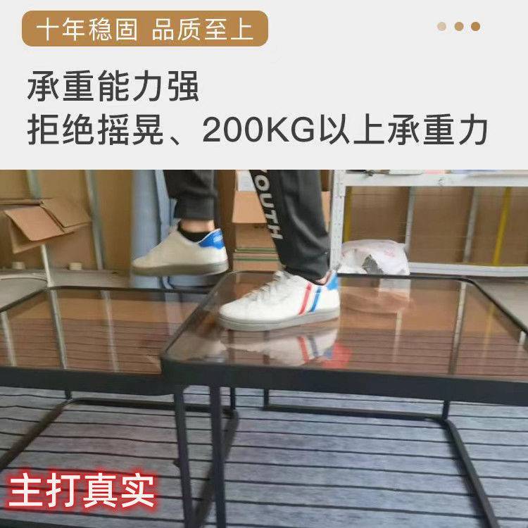 组合网红家用简约茶几小桌子阳台客厅方形轻奢茶几小户型玻璃子母