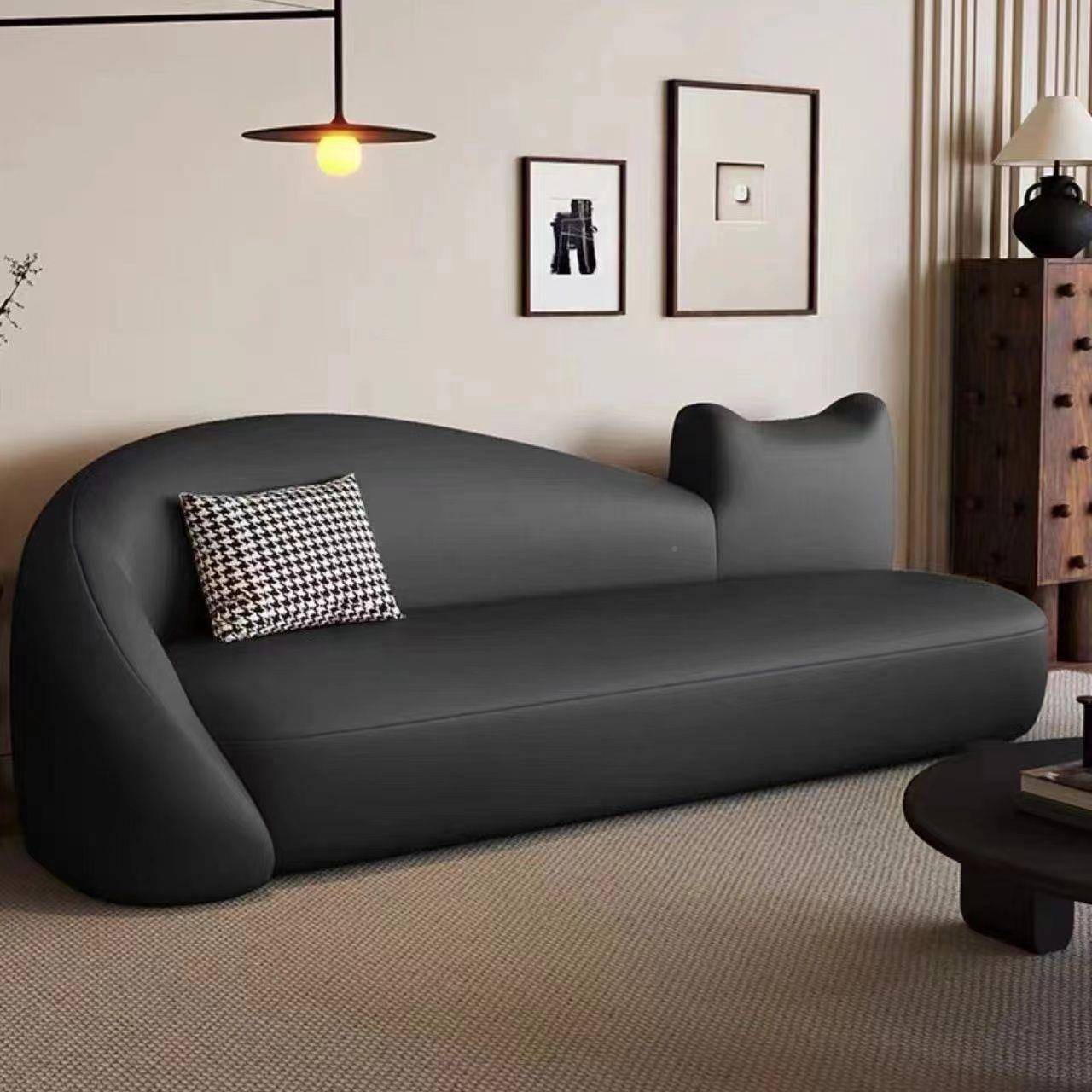 艺术发沙椅小户型长条通用小户型网红奶PFS45207油家不规则贵妃躺