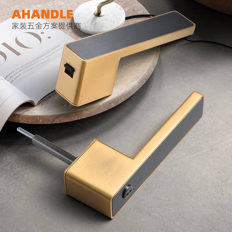 AHANDLE极简生态门锁室内隐形门型材门卧室木门房门把手柄磁吸锁