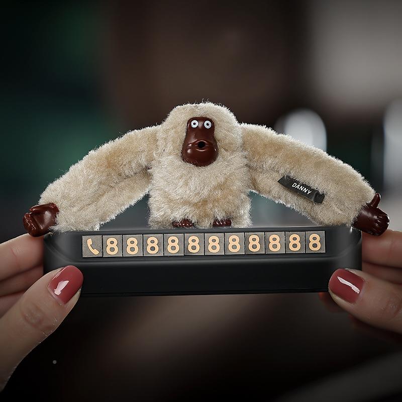 猿棒棒汽车临时停RQI车电话号码牌上件装品饰用车车载摆挪车牌移