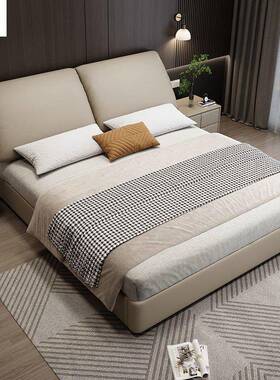 式极ALG简大象耳朵皮床2025款高端大气户意型主卧新双床人储物婚