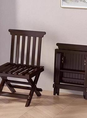 可叠折实木马扎折叠凳椅子加板凳户外凳便携凳高子马札OWQ楠竹便