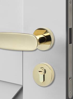 现门代简约锌合金房锁拉丝门锁门手把通用型磁吸静铜908-30音黑色