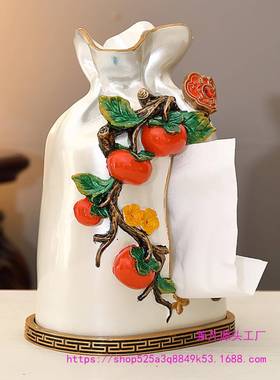 事事如意插花感纸巾盒客厅几轻58041奢面抽纸盒茶摆桌件装饰品