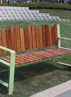 室实白色木座椅户外公园椅外BZY-22-0露天园林长条椅景区休息坐凳