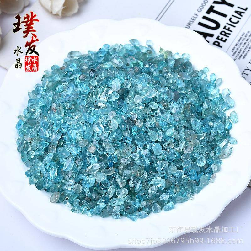 天粘然磷石灰石碎透体磷灰颗粒GII鱼缸石铺垫画滴胶儿童淘矿宝石