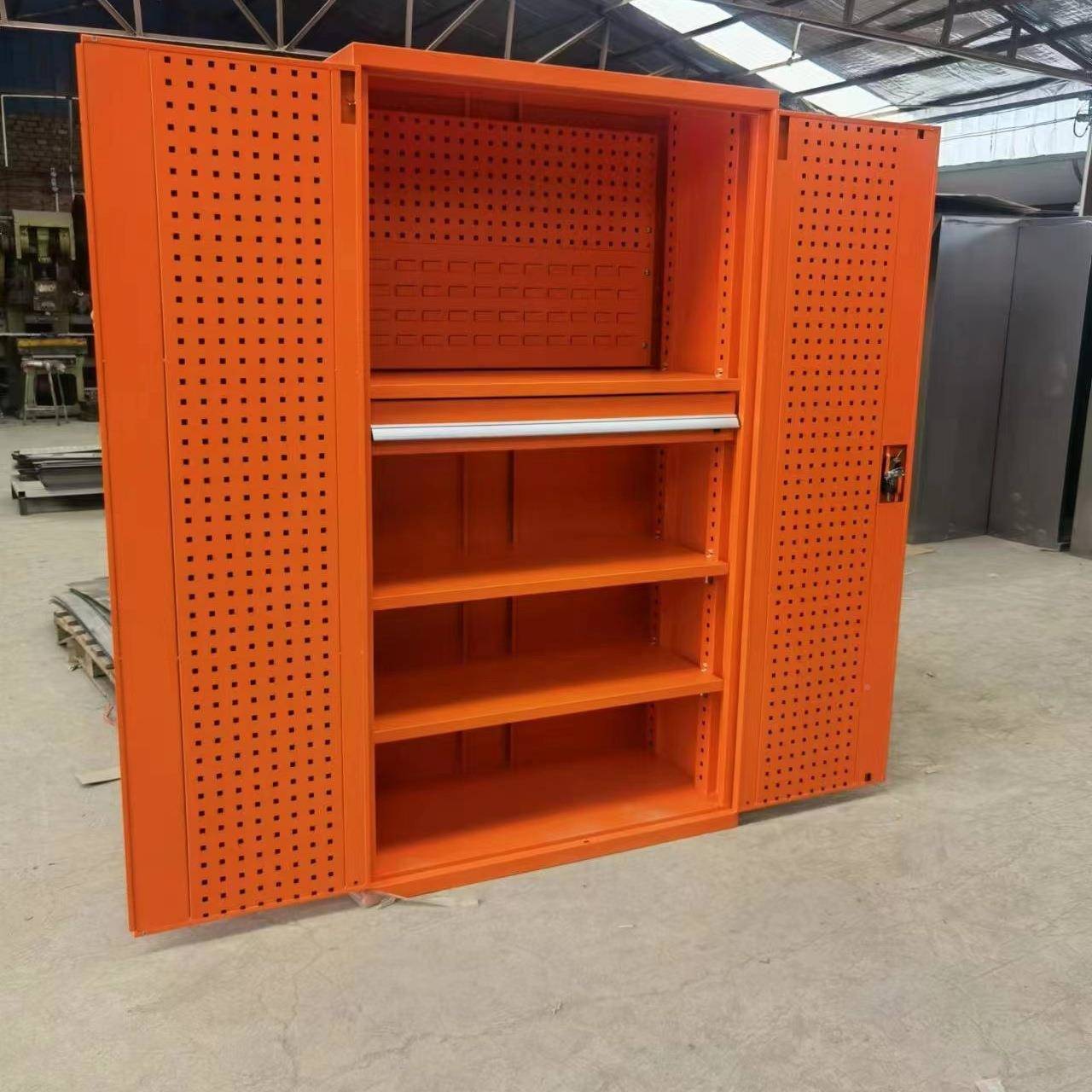 加厚重型金工具柜推拉门置五物柜车间具零配件收纳物柜铁406储皮
