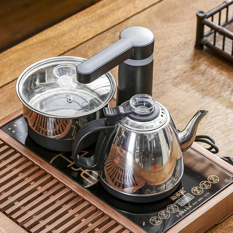 实木全自动夫茶盘家公BWK用带电磁炉烧水壶一体办室会客厅功泡台