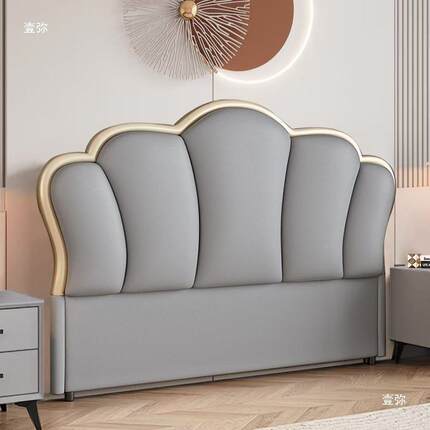 床YFL头头软包靠背一体落新款网红床板单地轻奢实木通买用单独其