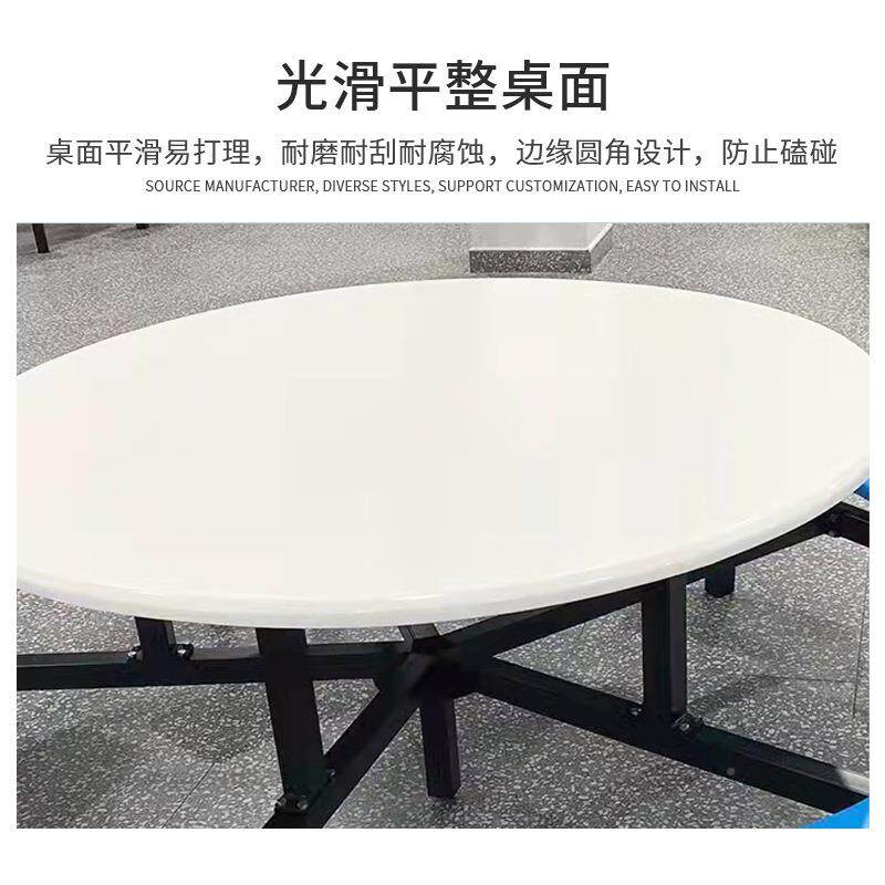 食堂餐桌组合员工桌8人6人1JZQ0人学校饭堂外便户利店玻璃钢餐椅