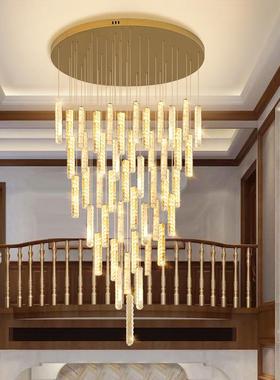 复式楼水晶墅大灯别客厅灯31092旋转楼梯大堂现代简约奢挑吊高灯