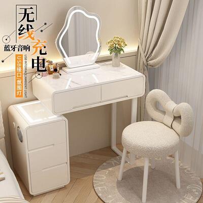 油梳妆台一体化妆柜实智能现代简约型化妆桌木RTI2小025新奶款化