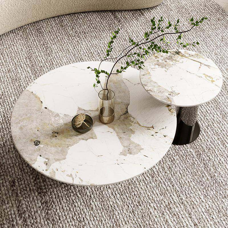 意式不钢EJI岩板茶几用端现代简约家客高厅大小锈圆边几轻奢网红