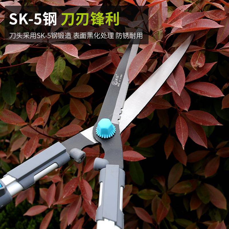 厂直供伸缩坪锯齿整剪篱草剪ss001园艺修剪伸缩型花剪家花剪