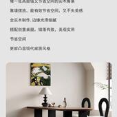 实木式 古风半圆餐桌岛台餐桌复椅组合家用法BZS户型小中古风靠墙