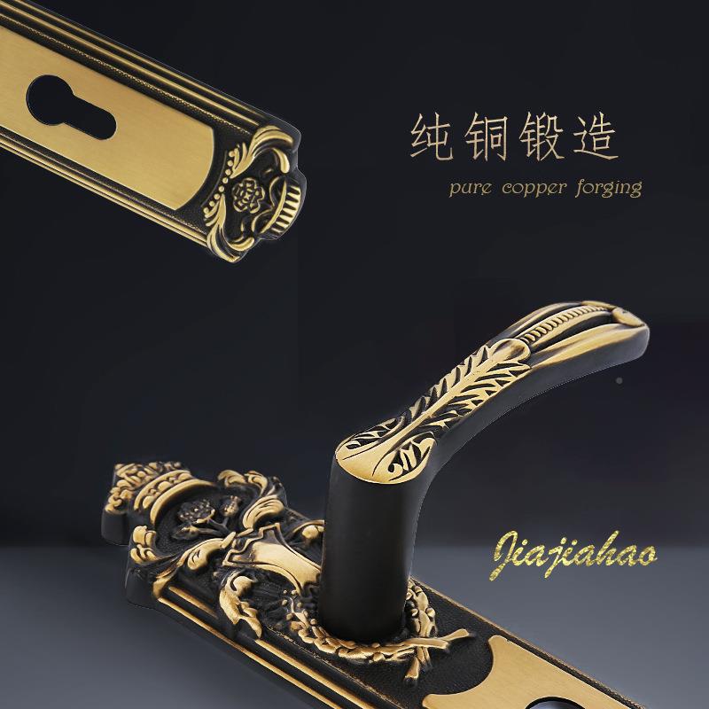 铜室内门锁欧式实木房锁门仿古古复卧室执手KNL全锁具