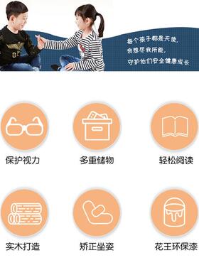 实木书桌书架组合NMW家用代房写字办桌现公简约儿童学习桌带书书