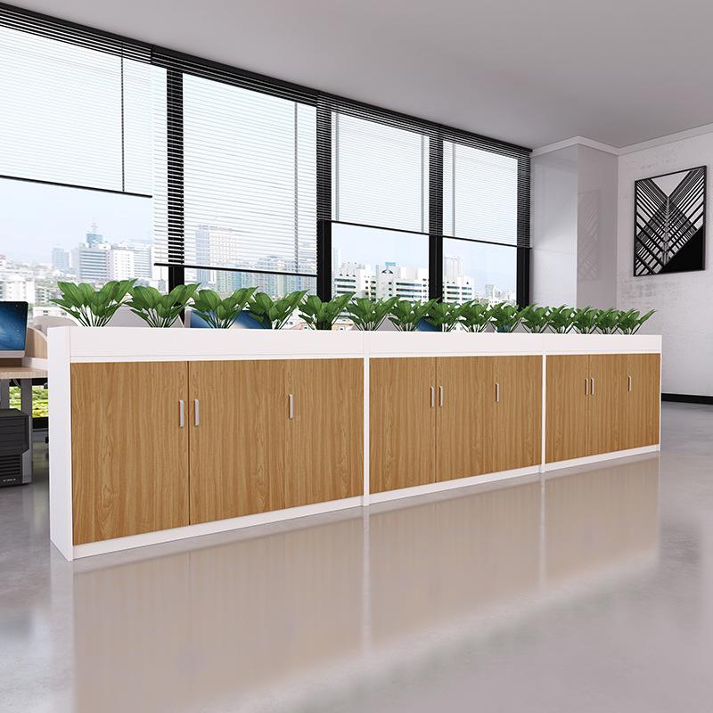 君诚家具花子槽柜简约现木代办公室文CUC件柜矮资料柜储物柜桌边