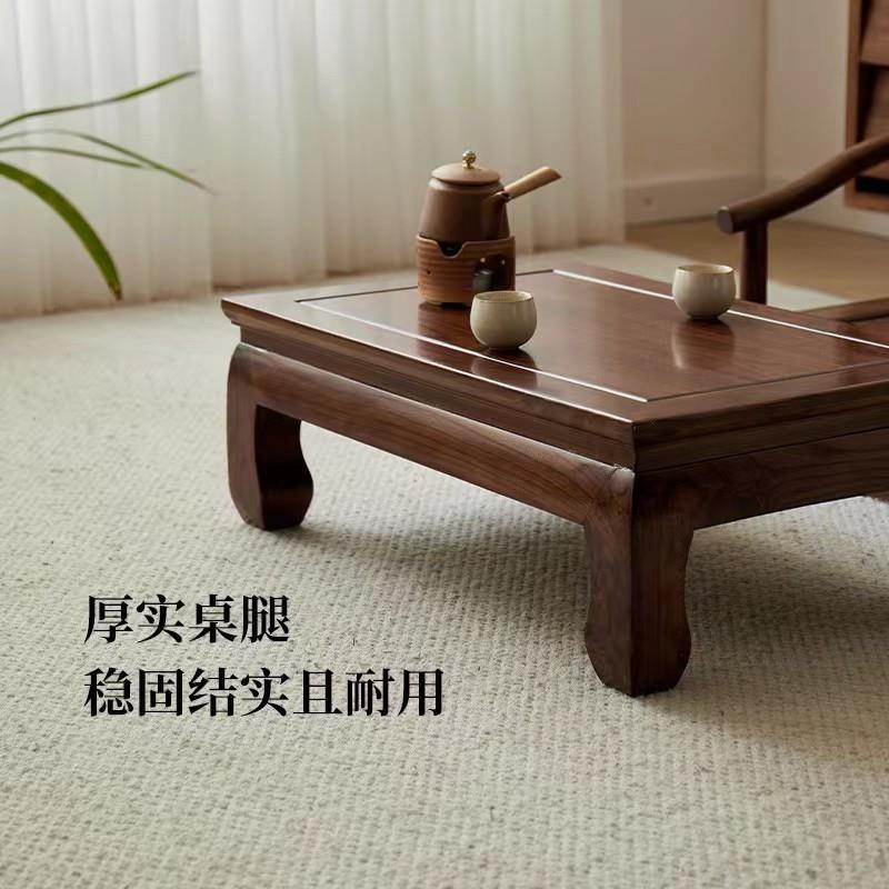 实木老矮榆木炕炕几桌吃饭桌餐桌飘桌窗榻榻米茶桌中桌ABP式仿古