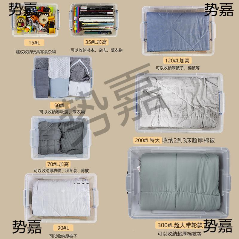 加厚无品牌/特大号透明物箱收盖纳箱塑料储盒子理箱有衣服箱家用