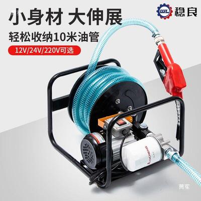 电动抽油柴12v4v220v伏加油机车载油小型卷盘泵2加油泵抽油XZP器