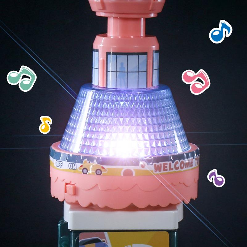儿童电汽动摩天险ZEE音塔轨道车闯关大冒停车灯光乐车互动玩具男