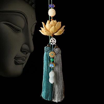 创意编40703制汽车挂件黄吊木大花创意复古车载杨车内饰车内挂饰