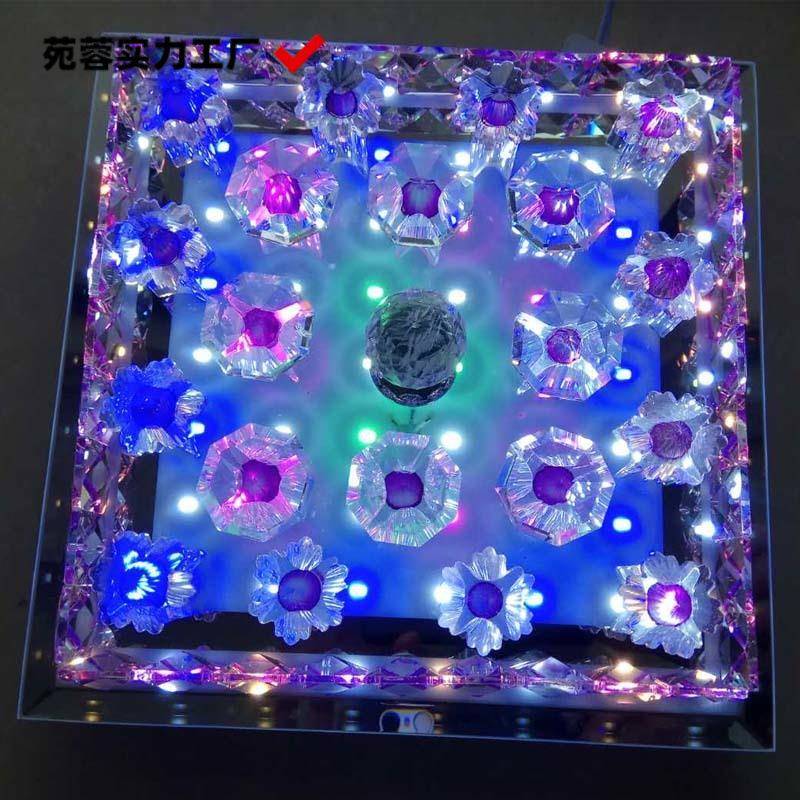 LEDLSJ水晶调过道灯客厅餐厅色彩光明方玄关灯饰卧室书形房装吸顶