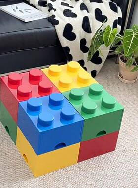 多胺巴积木沙发不加占地方的茶F45730几客可叠收纳箱厅装饰小边几