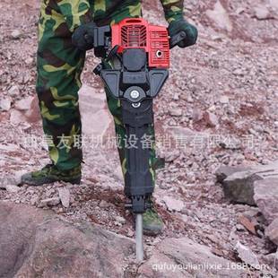 打视石冲击头夯频FIL手工持式 内燃破冰具破碎镐路面破碎锤