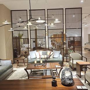 创意中式仿古门樟子松木窗屏风VGR中窗式花镂空背景隔断玄关新装