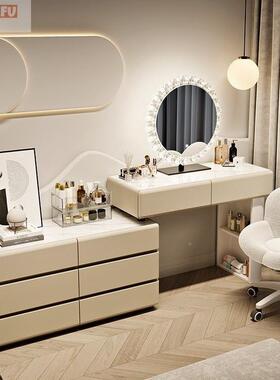 新VAW梳妆台主卧室斗嘉柜一体现简约化款妆桌床头柜鸿福月奶代油