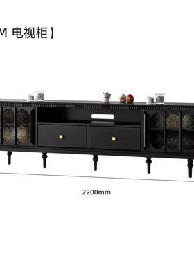 法式几轻奢美式复实木落家地电视柜茶组合NTJ小户古型客厅用新款