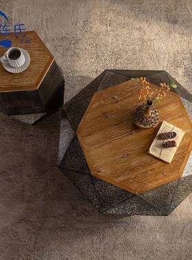 中风铁艺钻石茶几现代创意客厅酒店古售楼部圆样板间形几YDA茶茶