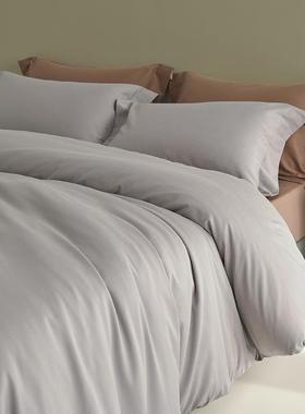 纯色系A类宿YJF-YQ0010支全棉磨毛单被套纯棉双列拼被套0舍单人双