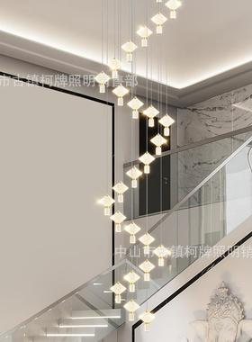 楼吊灯长吊灯复楼别墅楼中楼现梯代简约轻奢挑高式loKP-HG193ft公