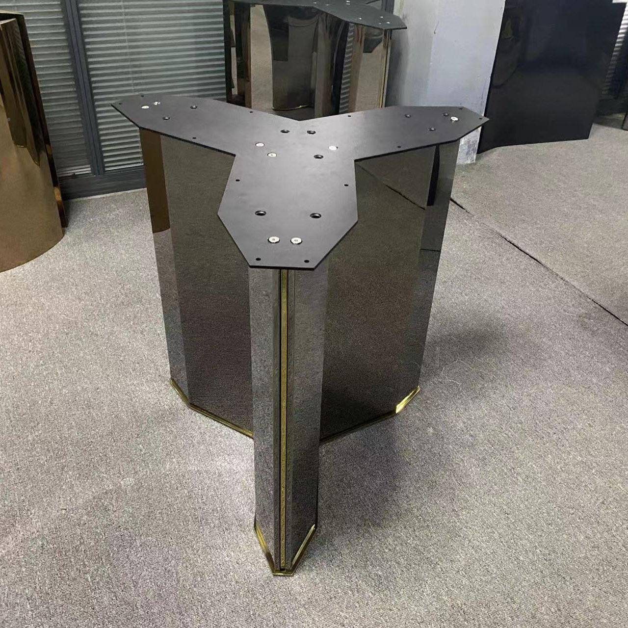 不锈支钢餐桌腿支架板长桌岩脚底座岛台架子撑大理石无品牌/轻奢