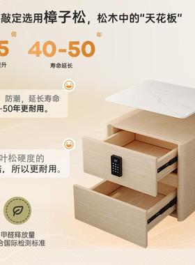 岩板床头室柜轻奢简约带代床头收纳柜卧整装锁床边一现CTG02420体