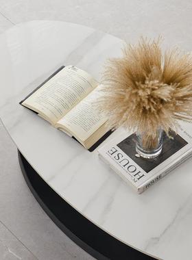 意式轻奢板岩圆形茶几客组合高UBC端椭厅家用小户型现代简约沙发