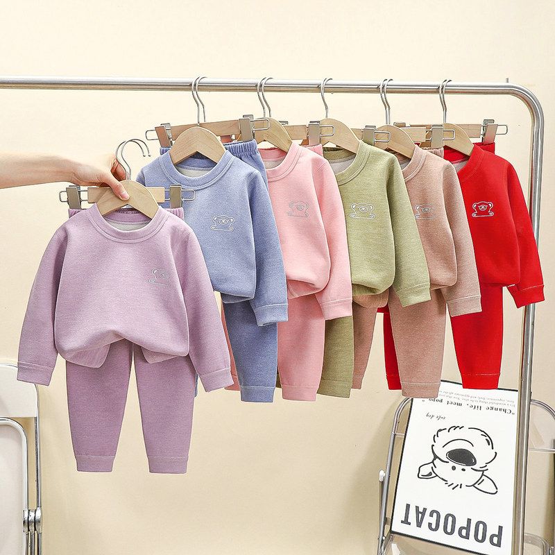 新款秋冬男女童秋衣秋裤套装宝宝