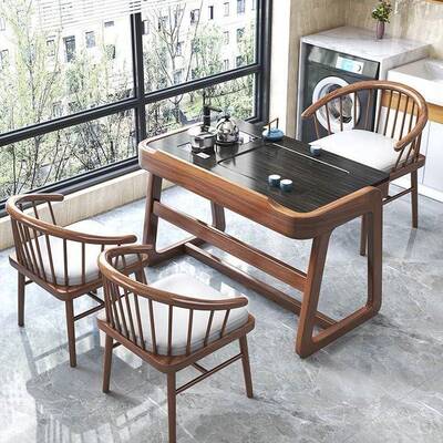 代阳UKN式简台茶桌椅组合实木客厅家用小茶台新中现约轻奢小户型