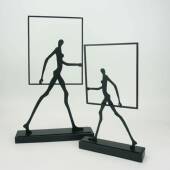 现K070代简摆创意抽象铁艺物摆件样板房约客厅书架人玄关美式 装 饰