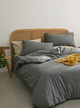 A类全棉水笠洗四件棉套EL-00892日式简纯棉被套床单床款学约生宿