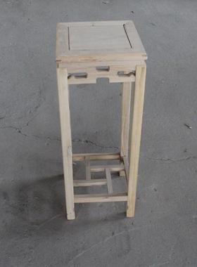 中式木花白茬榆木花盆架绿萝植物花几落地多层白北胚GIT白坯架仿