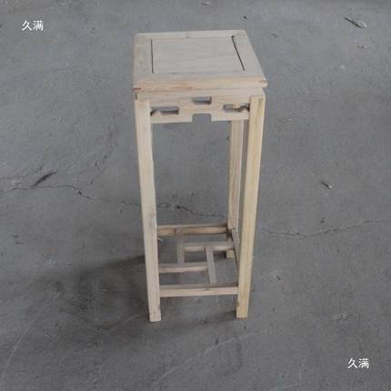 中式木花白茬榆木花盆架绿萝植物花几落地多层白北胚GIT白坯架仿