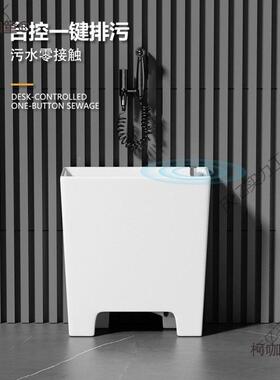 柯咖童eQp陶瓷拖把2池0cm布池窄长型墩布池拖小号拖把盆窄高脚麦